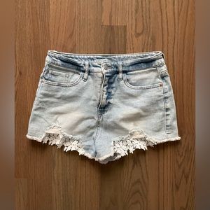 Wild Fable High Rise Cut off Crochet Detail Shorts